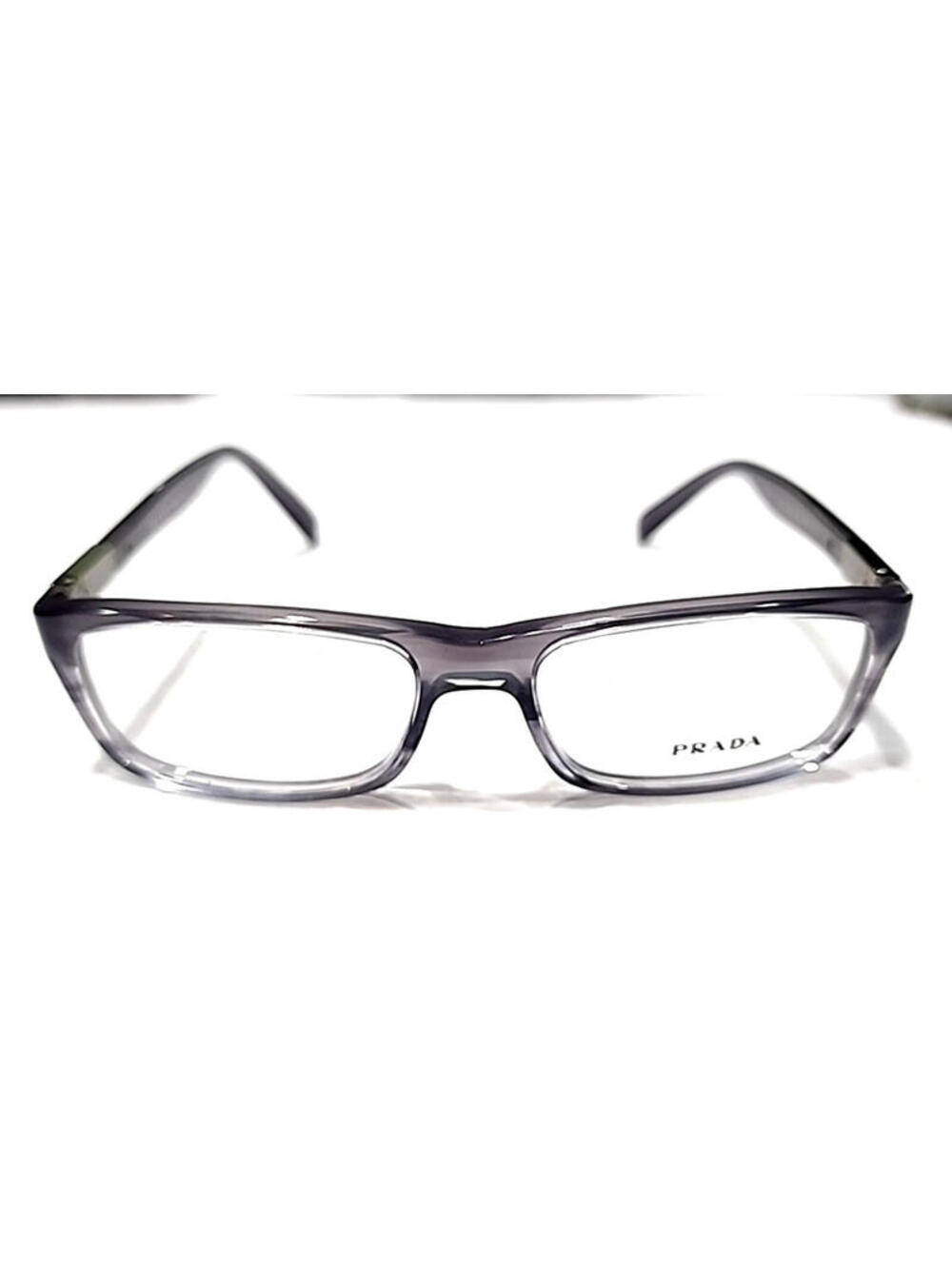 PRADA VPR02O EAJ-101 Gray Fade Rectangle Eyeglasses 53-16 140 Case Box Cloth - Picture 3 of 8